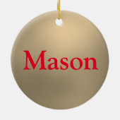 Décoration En Céramique Noël vert des garçons émoji (Dos)