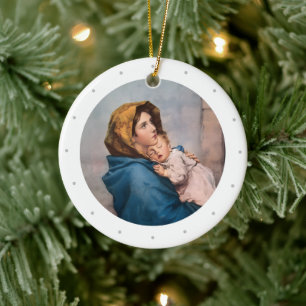 Décoration En Céramique Noël Vierge Marie personnalisable