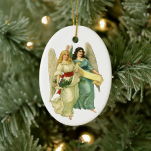 Décoration En Céramique Noël vintage, anges victoriens angéliques