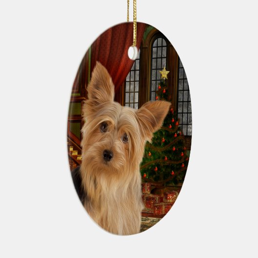 Décoration En Céramique Noël Yorkie (Droite)