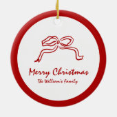 Décoration En Céramique Noeud rouge Noël moderne (Dos)