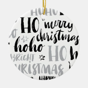 Décoration En Céramique Noir & Argent Mot de Noël Texte Art mignon Aesthe