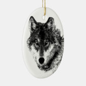 Décoration En Céramique Noir Blanc Inspiration Wolf Eyes (Droite)