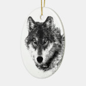 Décoration En Céramique Noir Blanc Inspiration Wolf Eyes (Gauche)