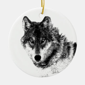 Décoration En Céramique Noir Blanc Inspiration Wolf Eyes