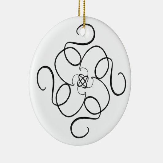 Décoration En Céramique Noir et blanc #13 SwirlyGig (Droite)