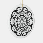 Décoration En Céramique Noir et blanc #3 Fleur Mandala (Droite)