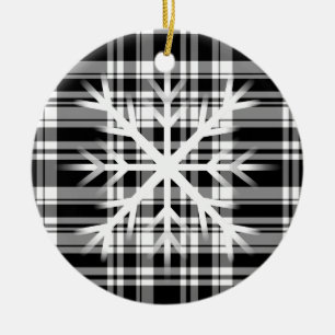 Décoration En Céramique Noir et blanc Plaid avec le détail de flacon de ne