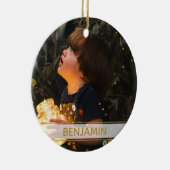 Décoration En Céramique Noir et or avec photo Noël (Droite)