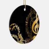 Décoration En Céramique Noir Gold Elegant Music Note (Droite)