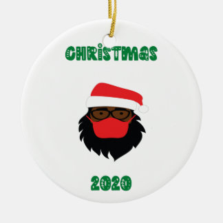 Décoration En Céramique (Noir) Le Père Noël en Masque Noël drôle 2020