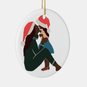 Décoration En Céramique Noir Mère/Fille Noël (Droite)