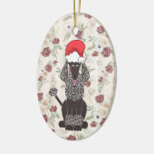 Décoration En Céramique Noir Poodle Noël Pet Ornament (Gauche)