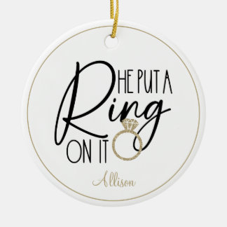 Décoration En Céramique Nom Black Or moderne Il a mis une bague sur elle