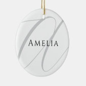 Décoration En Céramique Nom Chic Monogramme Lettre initiale Calligraphie (Droite)