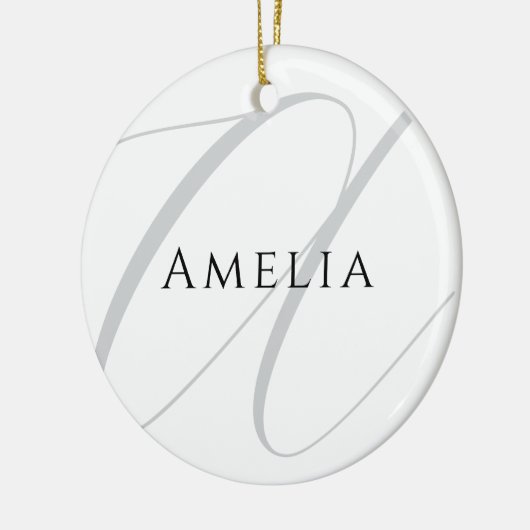 Décoration En Céramique Nom Chic Monogramme Lettre initiale Calligraphie (Gauche)