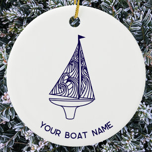 Décoration En Céramique Nom de bateau à voile