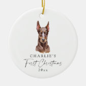 Décoration En Céramique Nom de chien personnalisé Doberman Mon premier Noë (Devant)
