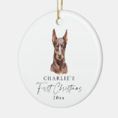 Décoration En Céramique Nom de chien personnalisé Doberman Mon premier Noë (Gauche)