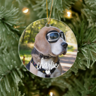 Décoration En Céramique Nom de chien personnalisé Photo d'animal de compag