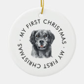 Décoration En Céramique Nom de chien personnalisé Retriever Mon premier No (Devant)