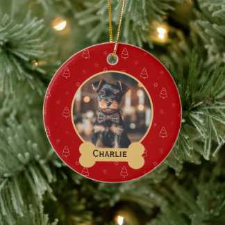 Décoration En Céramique Nom de chien rouge Noël Cadeau de Noël