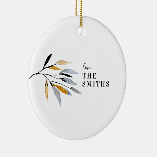 Décoration En Céramique Nom de famille Année Noël simple (Droite)