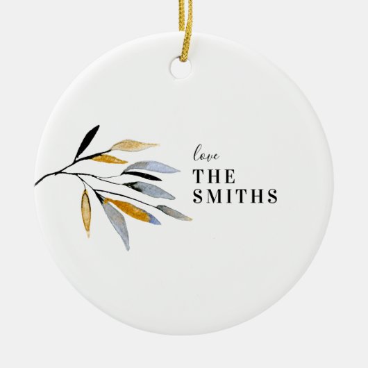 Décoration En Céramique Nom de famille Année Noël simple (Devant)