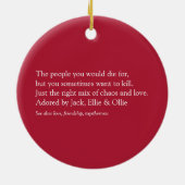 Décoration En Céramique Nom de famille Définition Moderne Fun Rouge (Dos)