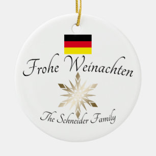 Décoration En Céramique Nom de famille français Joyeux Noël Drapeau de l'A