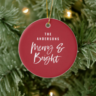 Décoration En Céramique Nom de famille joyeux et lumineux personnalisé