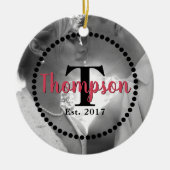 Décoration En Céramique Nom de famille Monogramme (Devant)