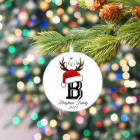 Nom de famille monogramme Noël du Père Noël