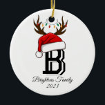 Décoration En Céramique Nom de famille monogramme Noël du Père Noël<br><div class="desc">Nom de famille monogramme Noël du Père Noël</div>