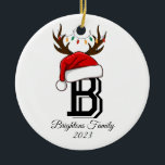 Décoration En Céramique Nom de famille monogramme Noël du Père Noël<br><div class="desc">Nom de famille monogramme Noël du Père Noël</div>