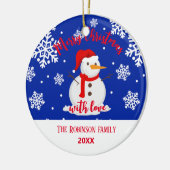 Décoration En Céramique nom de famille snowman (Gauche)