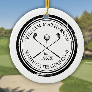 Décoration En Céramique Nom de golf personnalisé classique