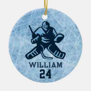Décoration En Céramique Nom de joueur de hockey sur glace personnalisé Num