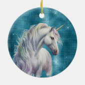 Décoration En Céramique Nom de la licorne Turquoise Sparkle (Dos)