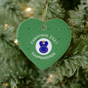 Décoration En Céramique Nom de Noël Ange Union Européenne Année Cœur