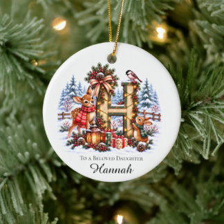 Décoration En Céramique Nom de Noël personnalisé – Lettre H