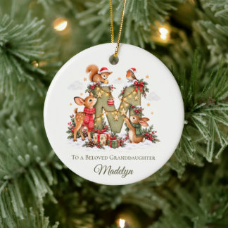 Décoration En Céramique Nom de Noël personnalisé – Lettre M