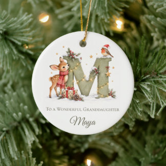 Décoration En Céramique Nom de Noël personnalisé – Lettre M