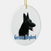 Décoration En Céramique Nom du berger allemand (noir) (Droite)