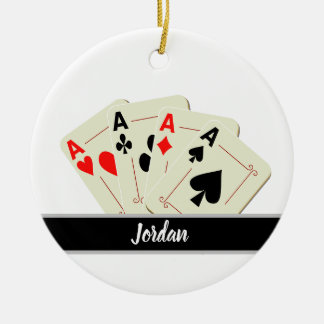 Décoration En Céramique Nom du joueur de jeu de cartes personnalisé 