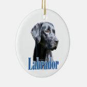 Décoration En Céramique Nom du Labrador (noir) (Droite)