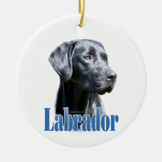Décoration En Céramique Nom du Labrador (noir) (Devant)