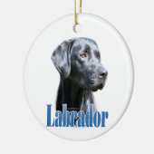 Décoration En Céramique Nom du Labrador (noir) (Gauche)