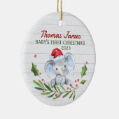 Décoration En Céramique Nom personnalisé Année Baby's First Christmas Elep (Droite)