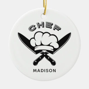 Décoration En Céramique Nom personnalisé Chef Logo